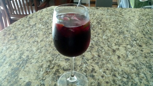 Enjoy a cold sangria with your grilled paella!