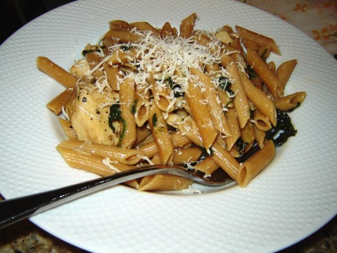 Chicken, Penne, and Spinach Recipe from Paggi Pazzo