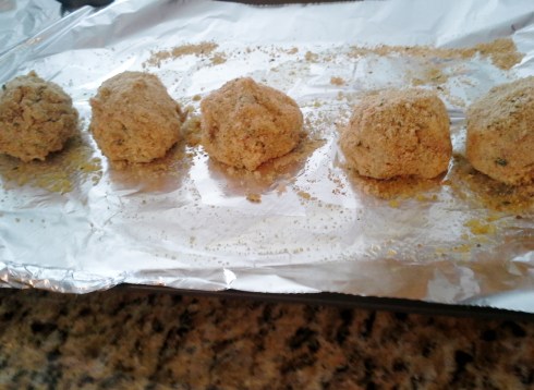 Preparing lobster and fresh ricotta arancini with fresh parsley recipe from Paggi Pazzo