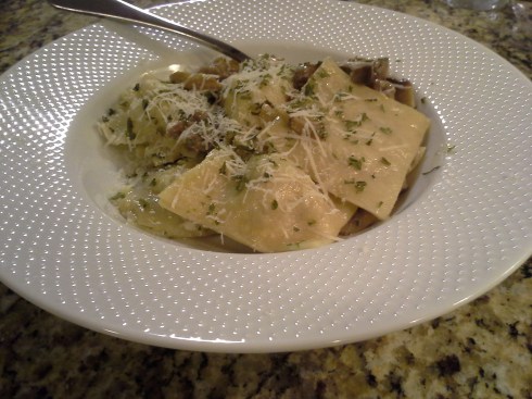 Homemade Sausage, Mushroom, and Fresh Mozzarella Ravioli recipe from Paggi Pazzo