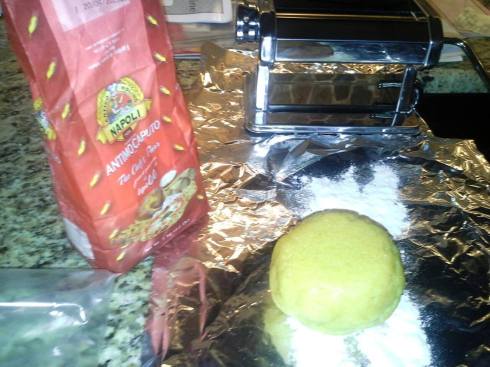 Preparing homemade fresh tagliatelle pasta from Paggi Pazzo