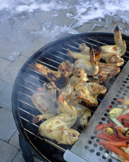 Grilled Chicken Wings with crushed red peppers, fresh squeezed lemon, garlic powder, salt, pepper, and a pinch of thyme from Paggi Pazzo