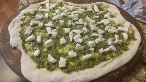 Preparing Pesto Pizza from Paggi Pazzo