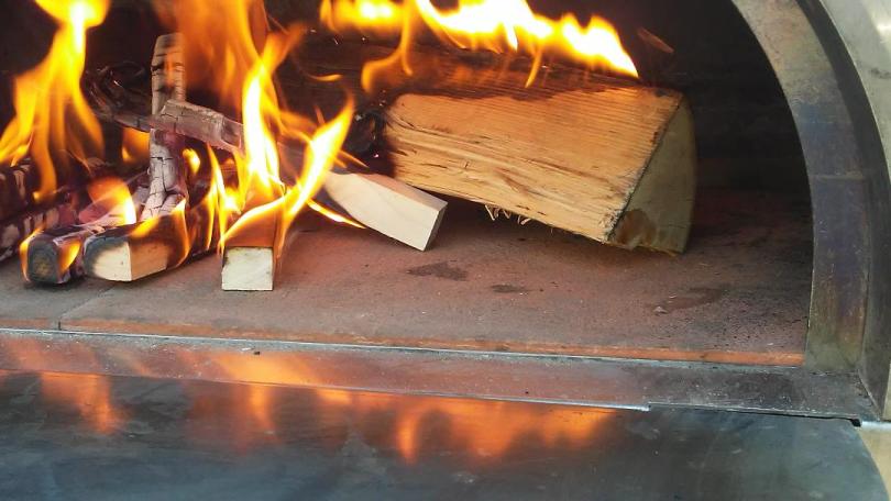 Pizza Oven Prep with oak and cherry wood from Paggi Pazzo!