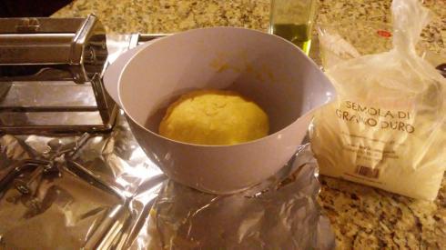 Preparing homemade fresh ravioli dough from Paggi Pazzo