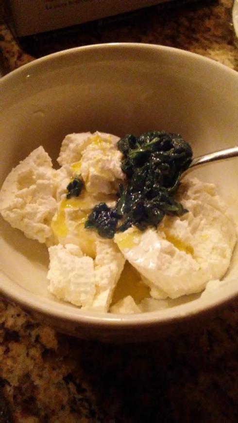 Preparing homemade fresh ravioli filling from Paggi Pazzo